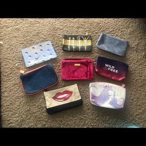Assorted makeup bags